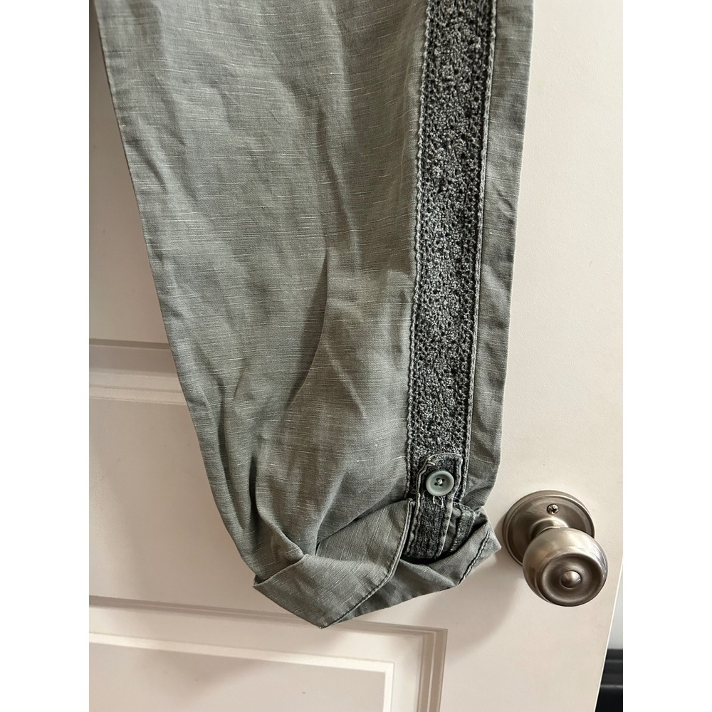 Sundance Womens Sage Green Linen Blend Pants Sz 12 - Picture 6 of 11